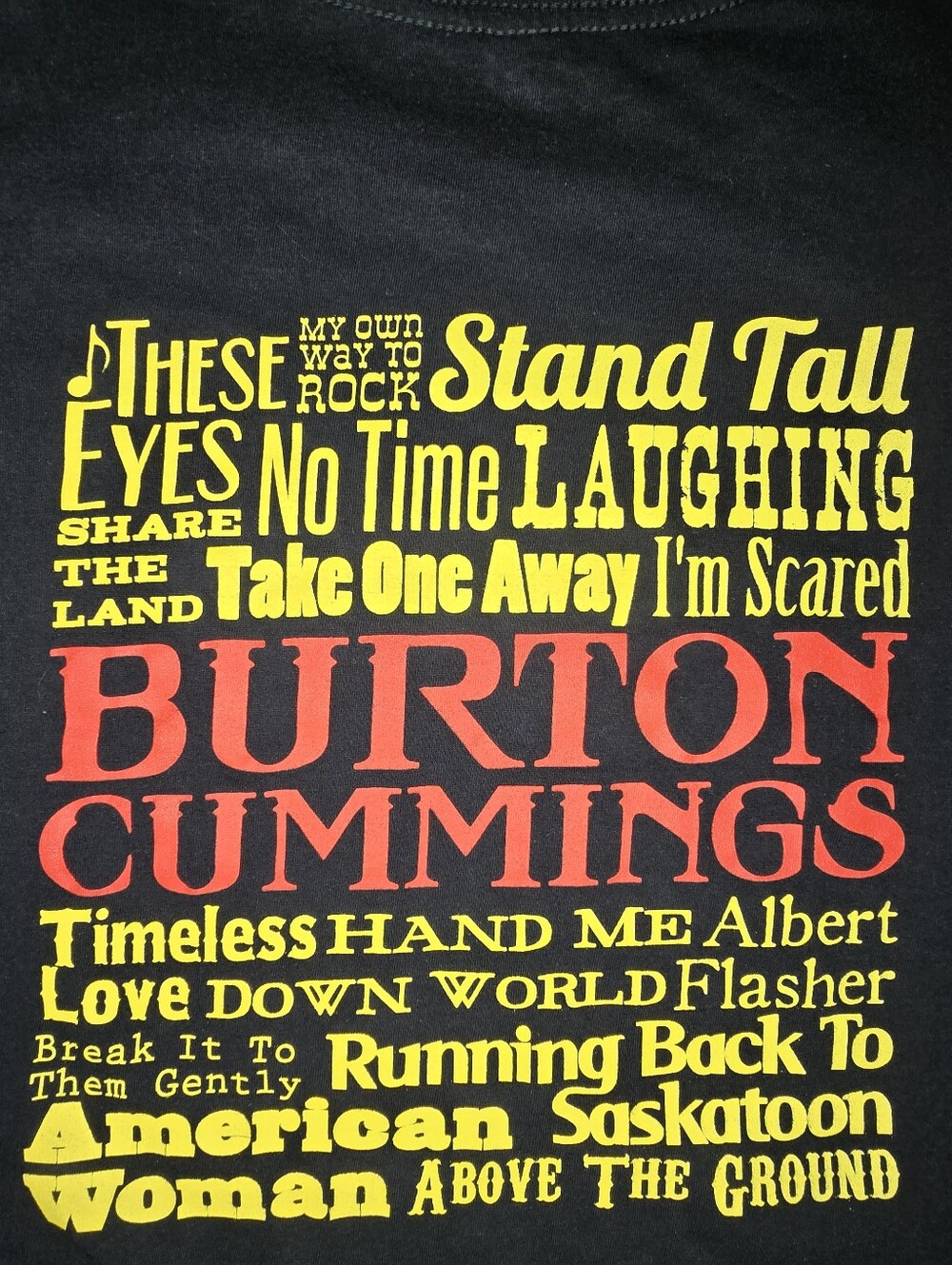 Burton Cummings Graphic Concert T Shirt Black Adult XL Rock Band Music Tee - Picture 6 of 8